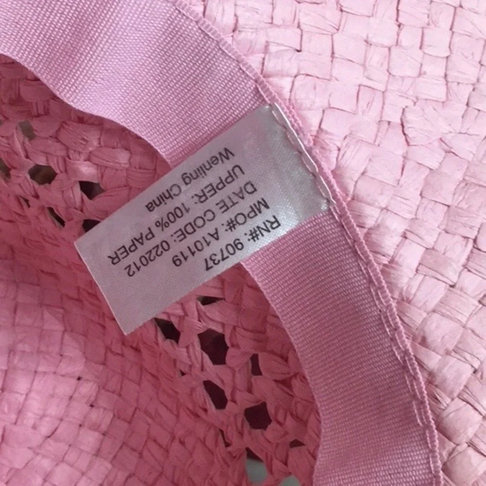 Elegant Pink Straw Sunhat